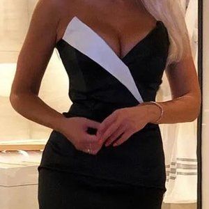 Contrast Paneled Bodycon Tube Dress